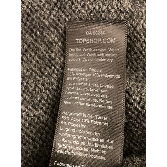 TOPSHOP Size 4 Turtleneck knit Sweater Dress cuff Long Sleeves Dark Gray Womens - Picture 10 of 10